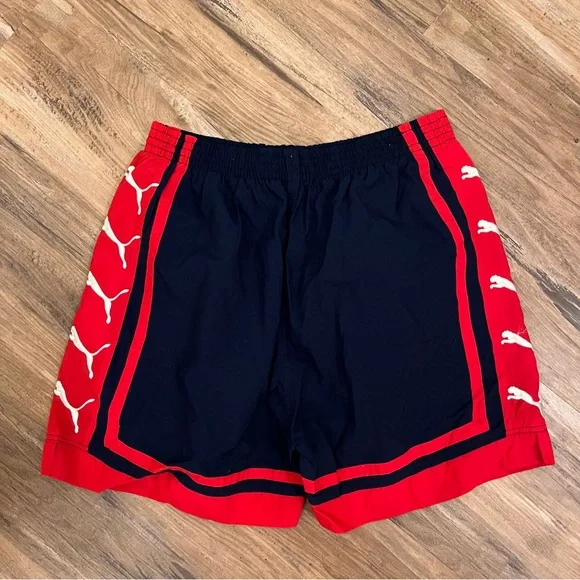 Puma Shorts Mens Vintage 9s Puma Soccer Repeat Logo Nylon